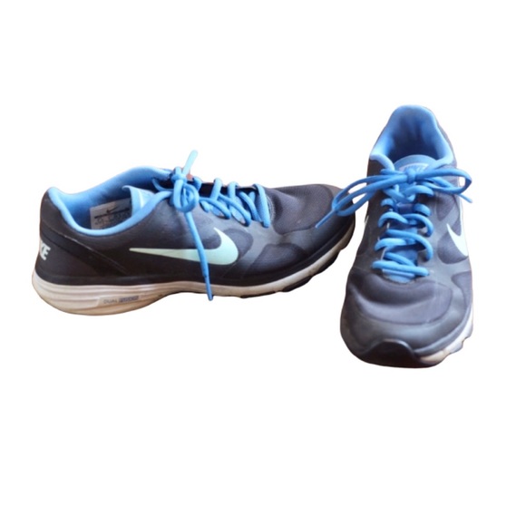 Nike Shoes - Nike Gray & Blue Running Sneakers Size 7.5